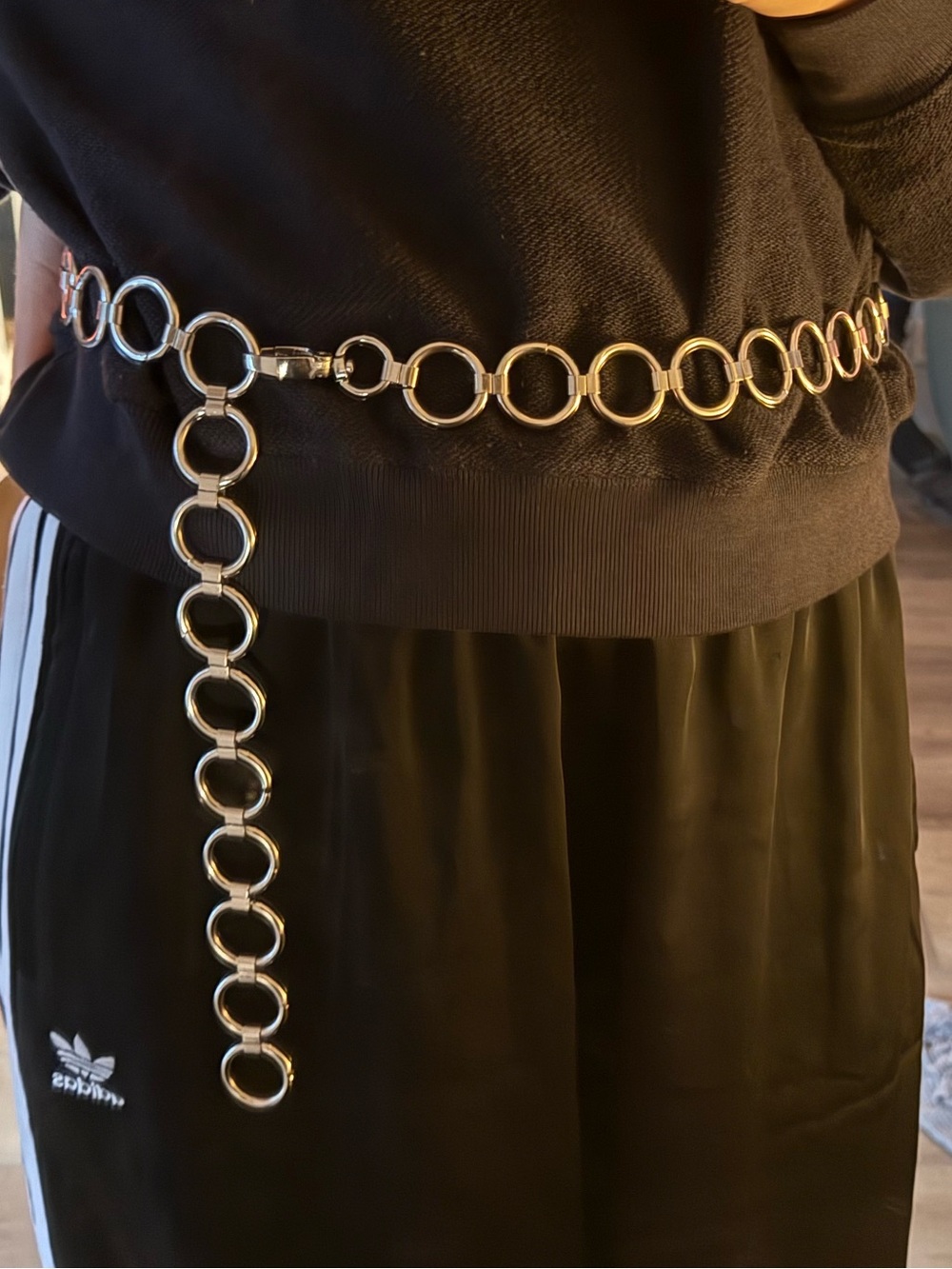 Silver Linked Circle Chain Belt - Women Accessories